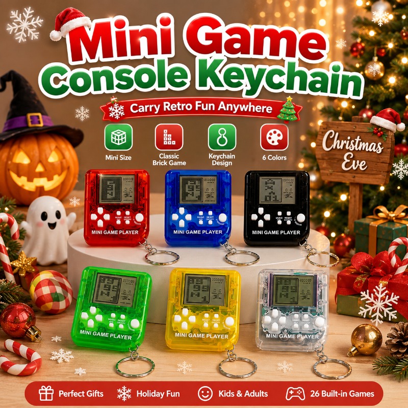 Gaming Console Keychain - Портативная мини-консоль для игры в тетрис,